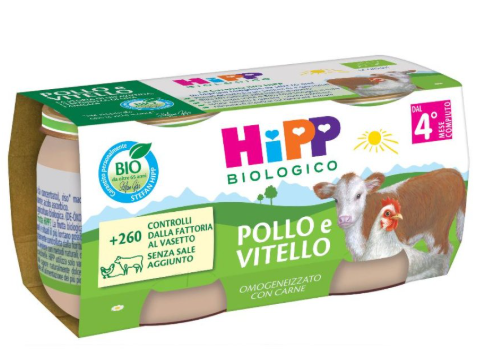 HIPP BIO OMOGENEIZZATO POLLO VITELLO 2X80G